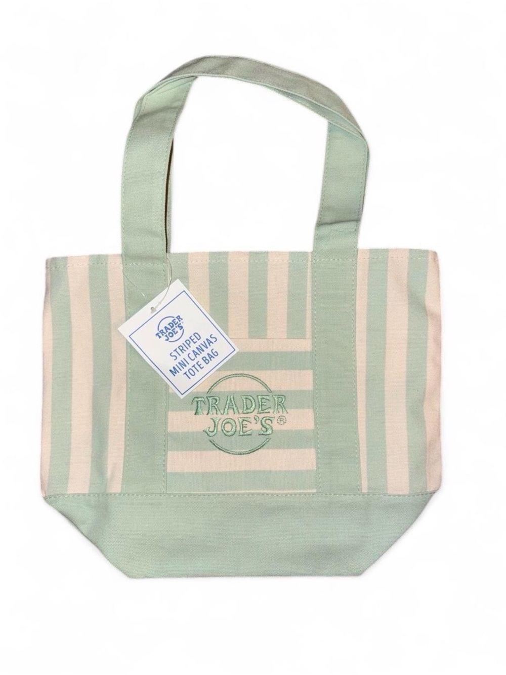 Trader Joe’s Green Stripped Tote Bag